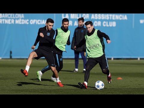 FC Barcelona training session: Final training session before the visit of Roma