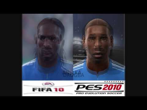 FIFA 10 vs PES 2010 Face Comparison ( Chelsea,Man Utd,Barcelona,Real Madrid )