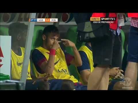 Neymar His First Game For FC Barcelona