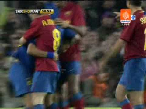 FC Barcelona 6-0 Malaga Dani Alves goal (5-0) 22.03 2009