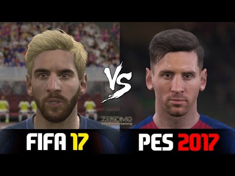 FIFA 17 vs PES 2017 FC Barcelona Players Faces Comparison | HD 1080p