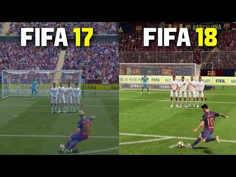 FIFA 18 vs FIFA 17 | Freekicks, Penalties , Gameplay , Graphics Comparison ft Messi, Ronaldo, Pogba