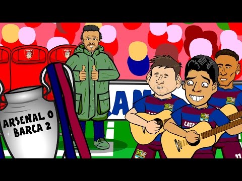 Arsenal vs Barcelona IN SIXTY SECONDS! 0-2 Song (UEFA Champions League Parody Cartoon 2016)