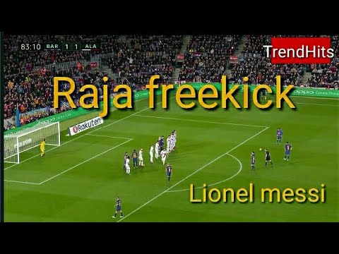 Goal indah freekick lionel messi! Barcelona vs alaves tadi malam 28/1/2018