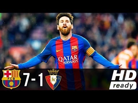 Barcelona vs Osasuna 2017 7-1 PARTIDO COMPLETO Full Match