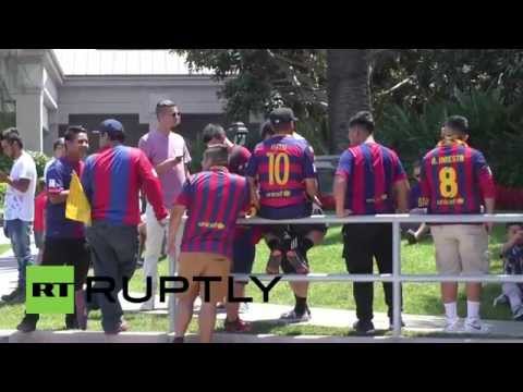 USA: Barcelona squad arrive at the Ritz Carlton for US tour