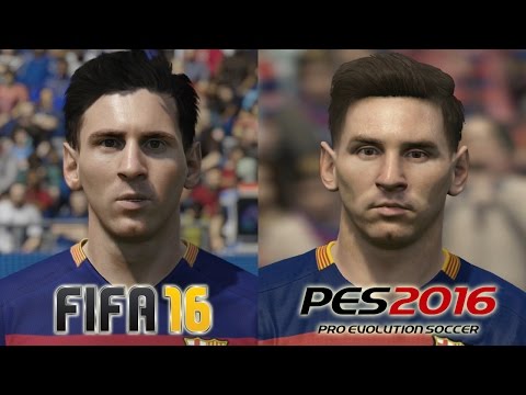 FIFA 16 vs PES 2016 BARCELONA Face Comparison