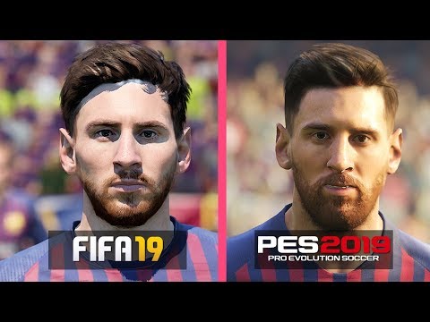 FIFA 19 vs PES 2019 | FC Barcelona Players Faces Comparison