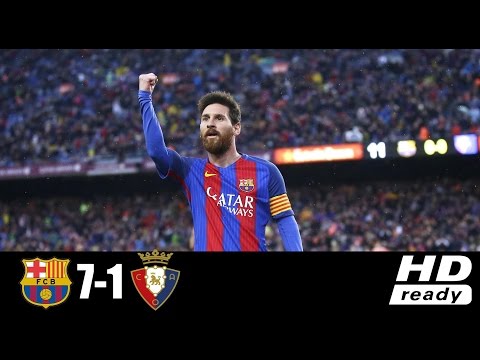 Barcelona Vs Osasuna 7-1 – All Goals & Extended Highlights – 26/04/2017 HD