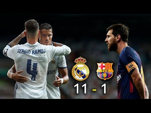 Real Madrid 11 vs Barcelona 1 – El Clásico 2017 – La Liga -Parodia – Messi vs Ronaldo
