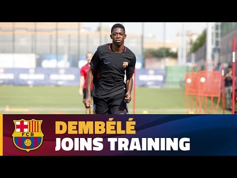 Dembélé completes first training session at FC Barcelona