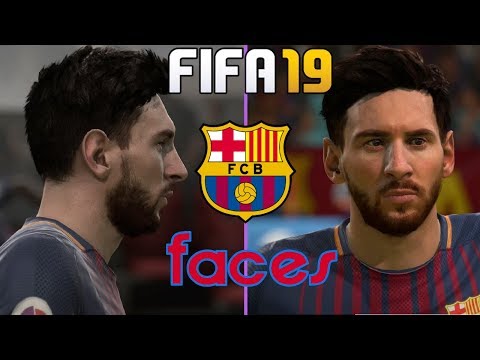 FIFA 19- Barcelona New and Updated Player Faces 4K UHD MESSI ARTURO VIDAL AND MORE …………