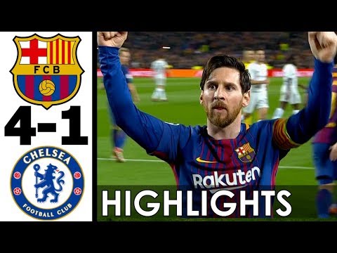 FC Barcelona vs Chelsea 4-1 Goals and Highlights w/ English Commentary (UCL) 2017-18 HD 720p