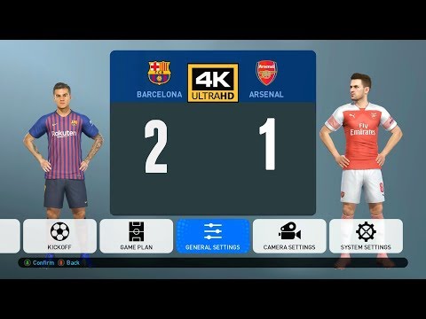 Pro Evolution Soccer 2019 4K FC Barcelona vs Arsenal