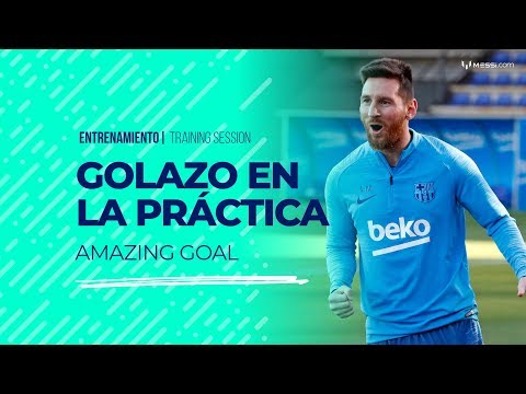 Golazo de Messi en el último entrenamiento