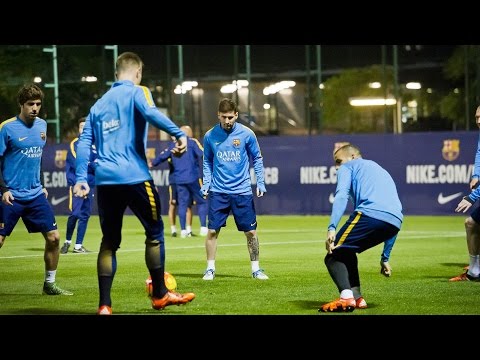 FC Barcelona – Leo Messi, Rakitic and Ter Stegen in training