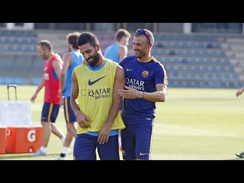 FC Barcelona training session: first day of double sessions