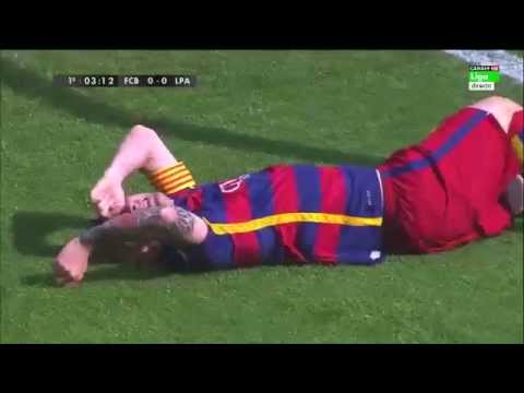 Lionel Messi Injury – Barcelona vs Las Palmas 2-1 26/9/2015