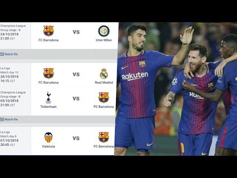 FC Barcelona 2018/19 Schedule, Barcelona Full Fixtures for La Liga and Champions League