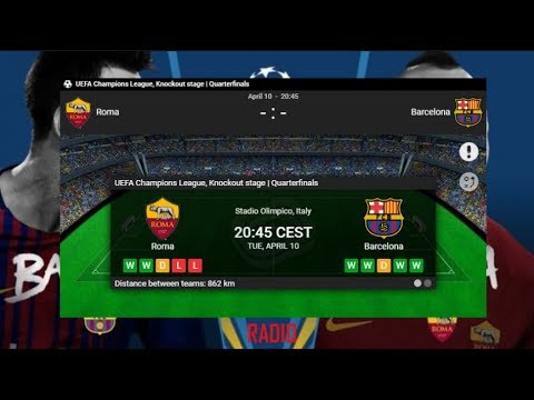 Roma VS Barcelona | LIVE | RADIO | PITCH VIEW | 10.04.2018
