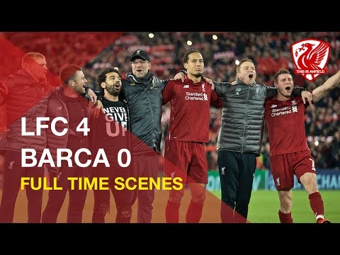 Liverpool 4-0 Barcelona | Incredible FT scenes and You'll Never Walk Alone