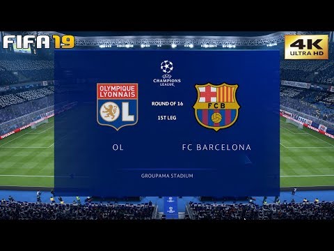 FIFA 19 (PC) Lyon vs Barcelona | UEFA CHAMPIONS LEAGUE ROUND OF 16 | 19/2/2019 | 4K 60FPS