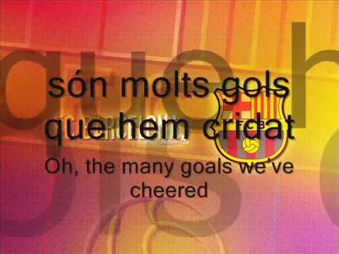 FCBarcelona Song with Lyrics   Anthem English Catalan   YouTube 3