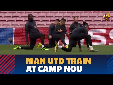 BARÇA 3-0 MANCHESTER UNITED | United's training session at Camp Nou