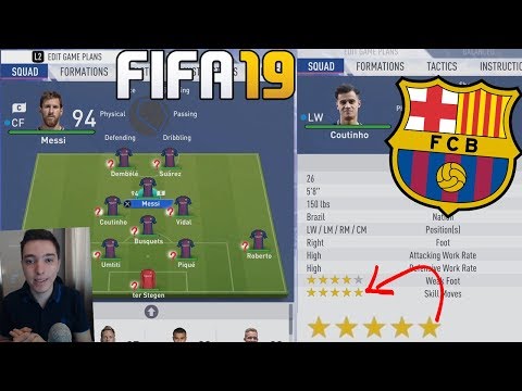 FC BARCELONA IN FIFA 19 TEAM REVIEW – ALL RATINGS & PLAYER STATS – MESSI, COUTINHO, SUAREZ ETC !!!