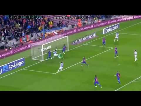 Inigo Martinez Goal- Real Sociedad vs Barcelona 1-2 April 2017