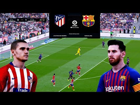 PES 2019 Realistic | ? Atletico Madrid vs Barcelona ● La Liga 24/11/2018 – PC Gameplay| Fujimarupes