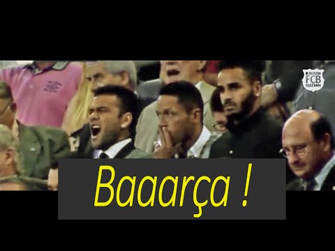 Dani Alves Funny moment singing the Barca anthem in Camp Nou