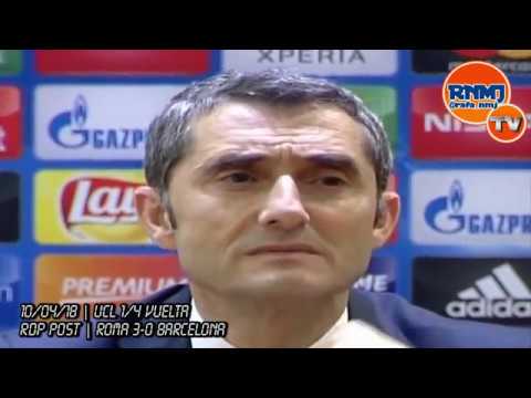 ROMA 3-0 FC BARCELONA RUEDA DE PRENSA de VALVERDE Champions (10/04/2018)