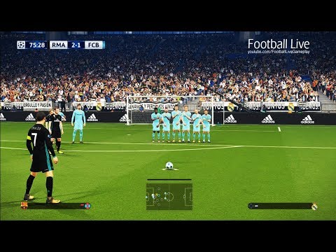 PES 2018 | Real Madrid vs Barcelona | Free Kick Goal CR7 | el clasico | final UEFA Champions League