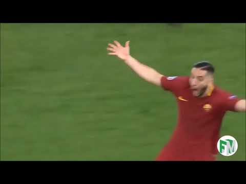 Kostas Manolas Celebration – Roma vs Barcelona 10 April 2018