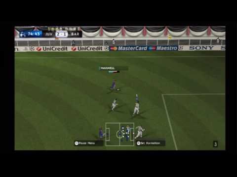 Pro-Evolution Soccer 2010 (Wii) Gameplay: Juventus v. Barcelona (Second half)