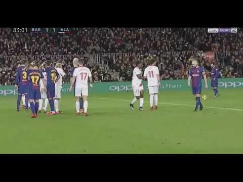 Lionel Messi Amazing goal off freekick vs Alaves 28/1/2018