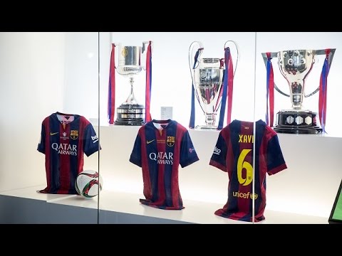 The treble space at FC Barcelona Museum