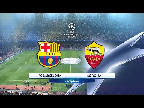 PES 2018 FC BARCELONA VS. AS ROMA UEFA Champions League Quarter Finals Match Prediction