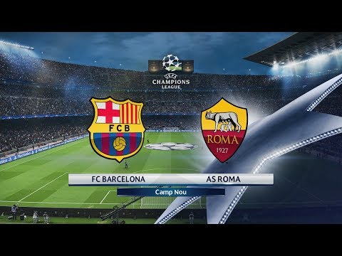 FC Barcelona vs Roma | Cuartos de Final Champions League (04/04/2018) | PES 2018