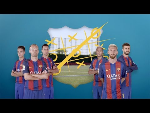 Tic-tac-toe: Messi, Piqué & Neymar vs Iniesta, Sergio & Denis