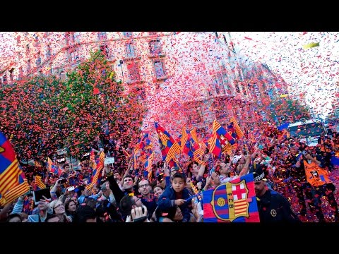FC Barcelona – La rúa y la fiesta de los campeones 2015