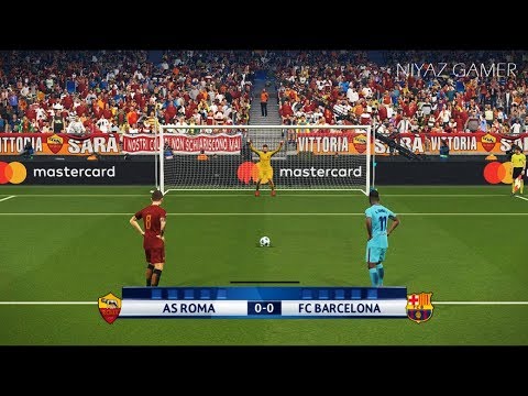 AS ROMA vs FC BARCELONA | UEFA Champions League – UCL | Penalty Shootout | PES 2018 Gameplay PC