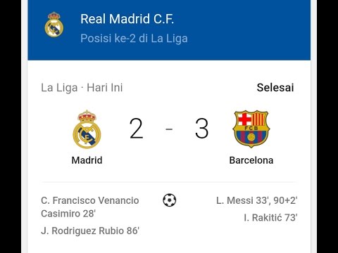 Hasil Real Madrid vs Barcelona 2 – 3 El Clasico 24 April 2017