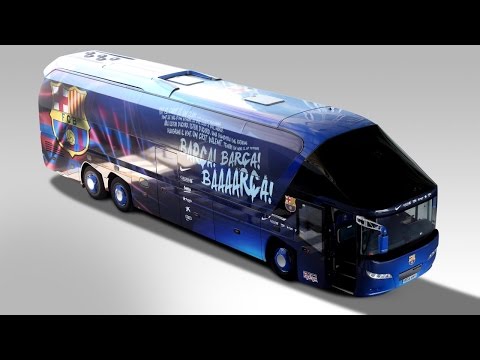 New FC Barcelona team bus