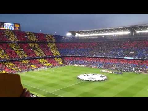 ESPECTACULAR! El Camp Nou CANTA A CAPELA el himno del Barcelona ante el Liverpool