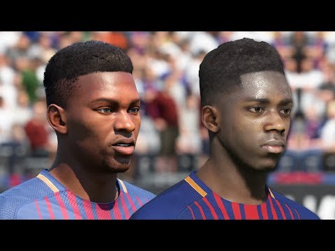 FIFA 18 vs PES 2018 FC Barcelona Face Comparison