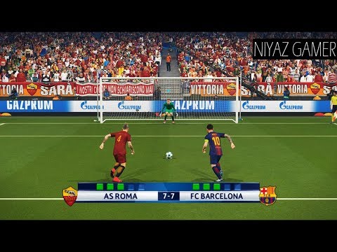 AS ROMA vs FC BARCELONA | UEFA Champions League – UCL | Penalty Shootout | PES 2018 Gameplay PC