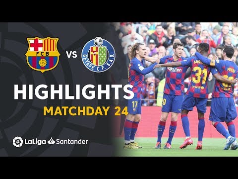 Highlights FC Barcelona vs Getafe CF (2-1)