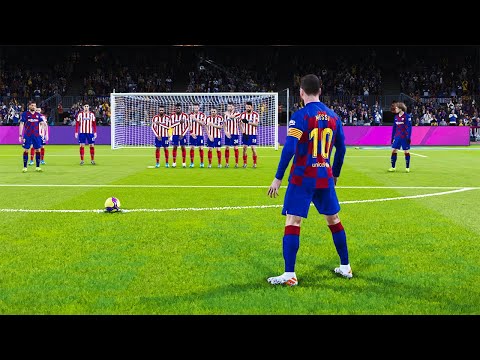 PES 2020|  BARCELONA VS ATLETICO MADRID | Messi 2 Free Kick Goals